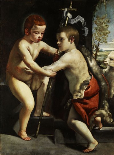 Niño Jesús con San Juan Bautista niño de Guido Cagnacci